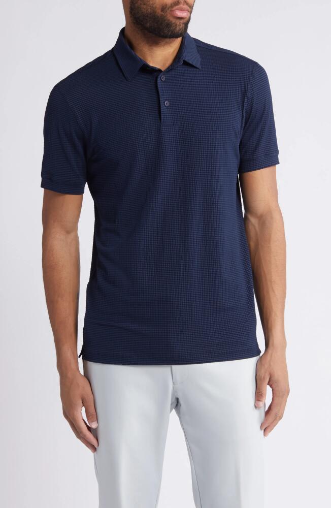 Mizzen+Main Copa Trim Fit Stripe Performance Polo in Navy Solid Cover