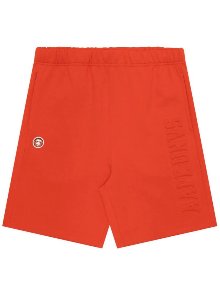 AAPE BY *A BATHING APE® logo-embossed elasticated-waist shorts - Orange Cover