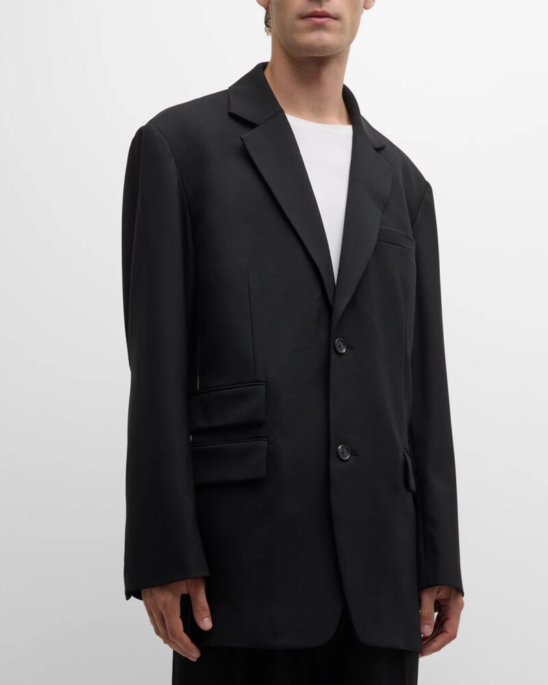 Helmut Lang Men's Oversized Wool-Blend Blazer Cover