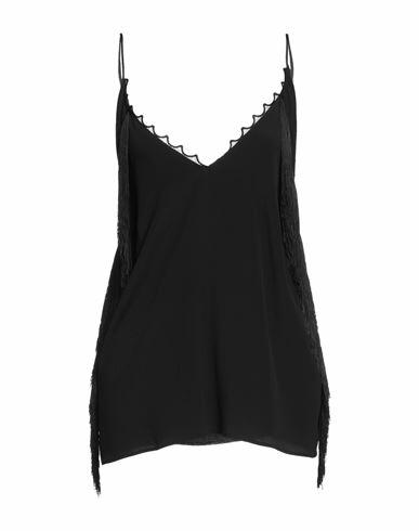 Simona Corsellini Woman Top Black Acetate, Silk Cover