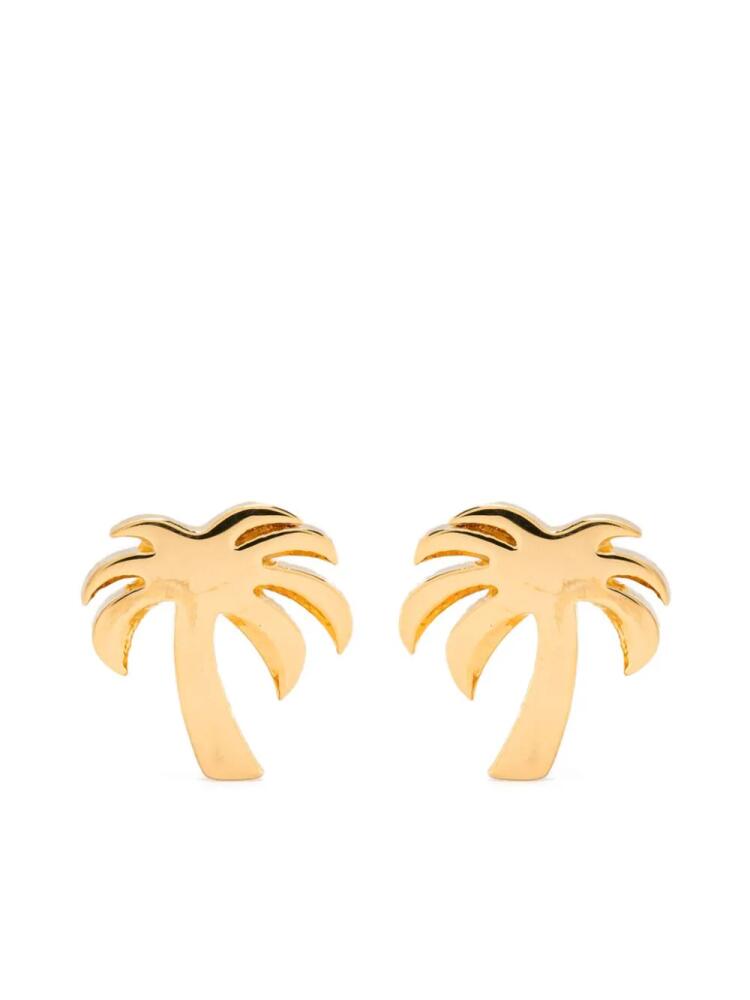 Palm Angels palm tree-shaped stud earrings - Gold Cover