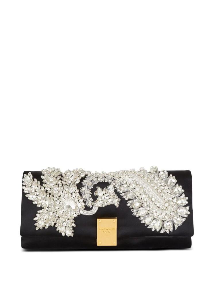 Balmain 1945 Soft embroidered clutch bag - Black Cover