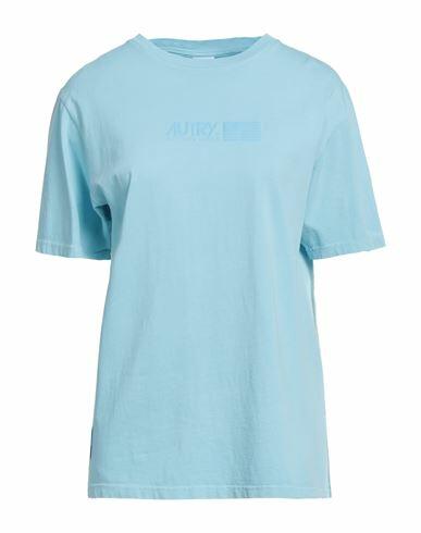 Autry Woman T-shirt Sky blue Cotton Cover