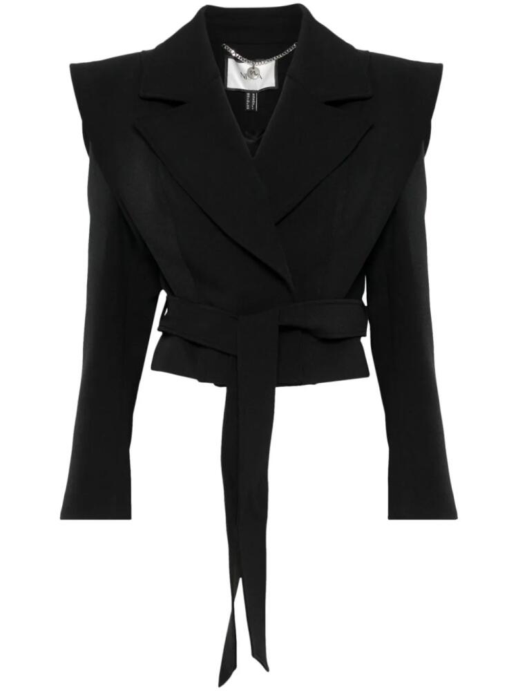 NISSA shoulder padded cropped jacket - Black Cover