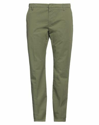 Dondup Man Pants Military green Cotton, Elastane Cover