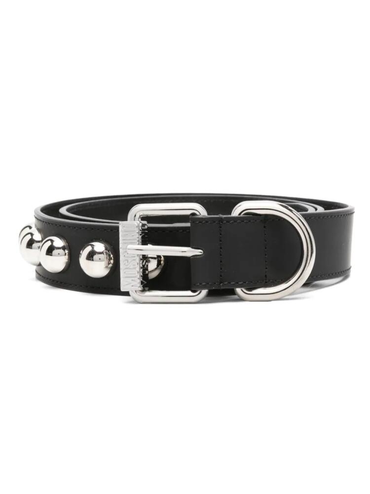 Moschino studed leather belt - Black Cover