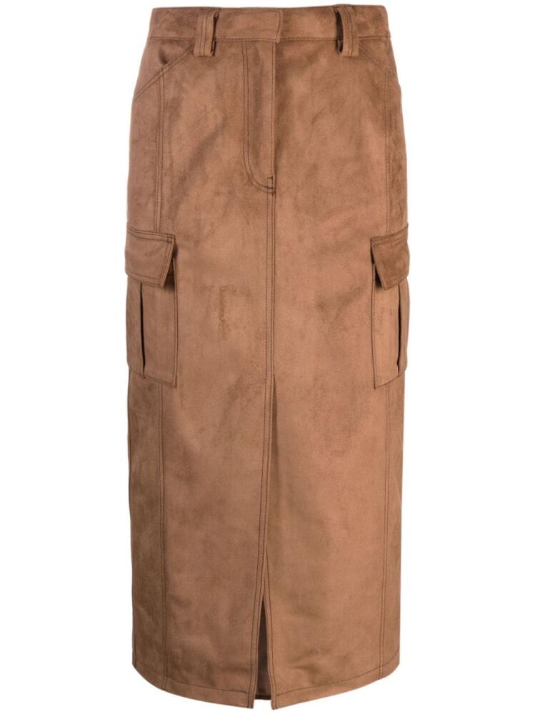 LVIR faux-suede midi skirt - Brown Cover