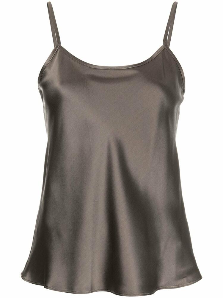 VOZ flared silk vest top - Grey Cover