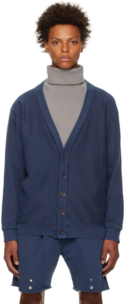 Les Tien Navy Garment-Dyed Cardigan Cover