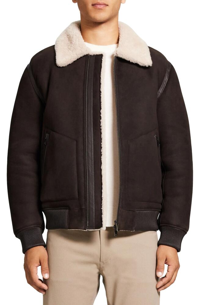 Theory Faux Shearling Lined Bomber Jacket in Mink/Moon - 0Xe Cover