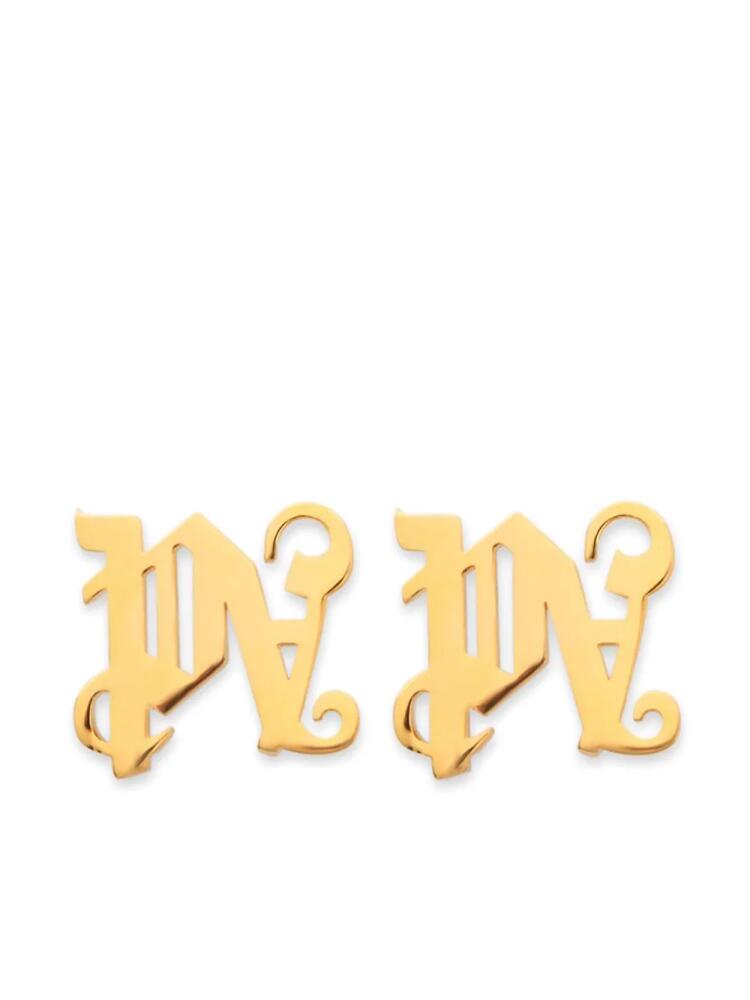 Palm Angels PA Monogram stud earrings - Gold Cover