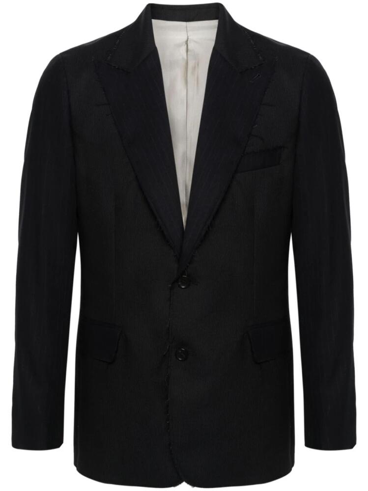 ERALDO frayed pinstriped wool blazer - Blue Cover