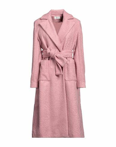 Vicolo Woman Coat Pink Polyester Cover