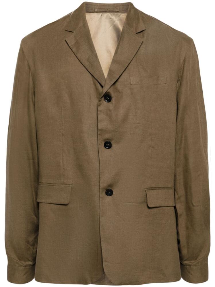 CROQUIS notched-lapel linen blazer - Brown Cover