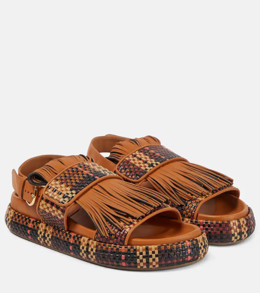 Ulla Johnson Fringed woven leather sandals Cover