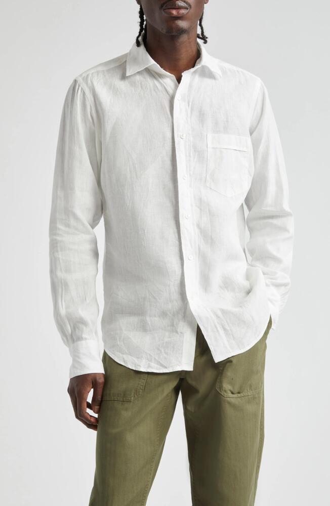 Drake's The Linen Summer Button-Up Shirt in Ecru Cover