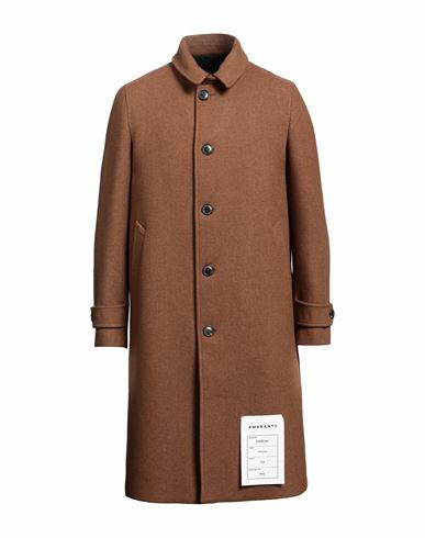 Amaranto Man Coat Camel Wool, Polyester, Polyamide Cover