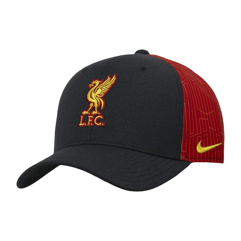 Liverpool FC SwooshFlex Nike Unisex Soccer Trucker Cap in Black Cover