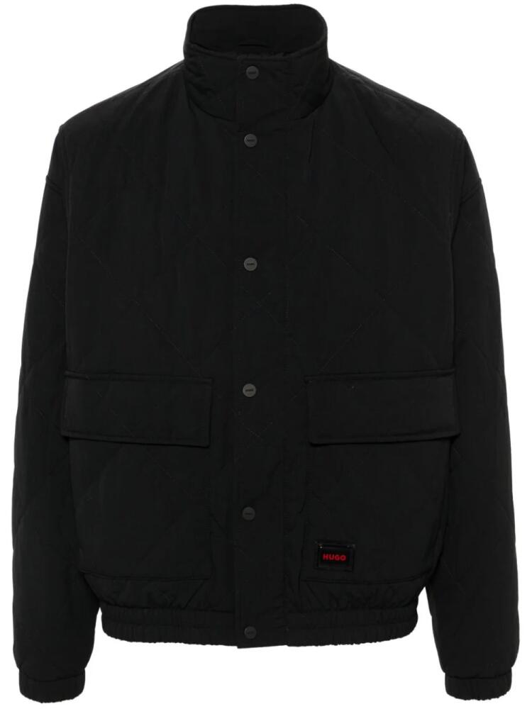 HUGO logo-tag water-repellent jacket - Black Cover