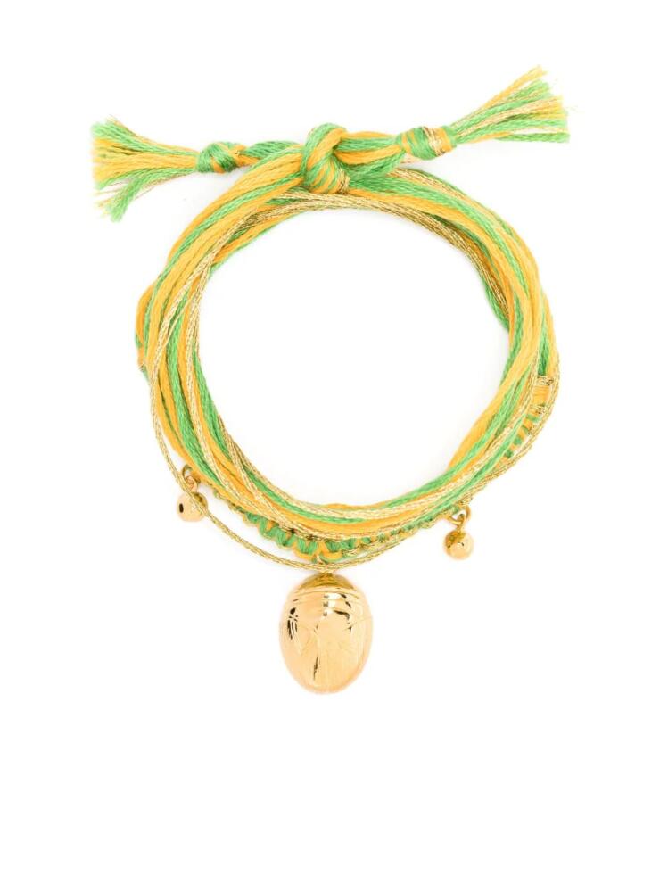 Aurelie Bidermann Honolulu macramé-detail bracelet - Gold Cover