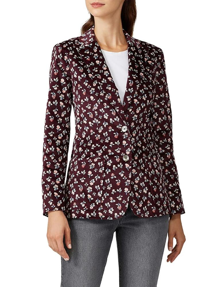 Rebecca Taylor Women's Floral Velvet Blazer - Red Cover