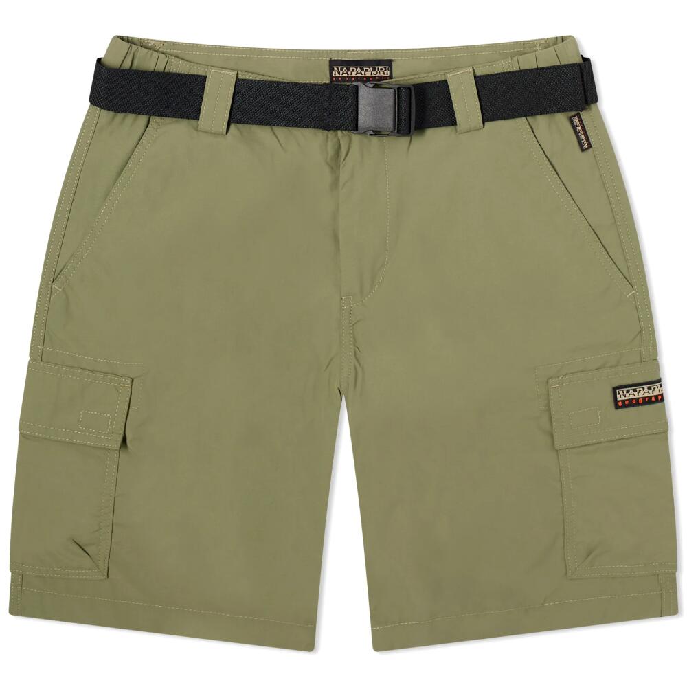 Napapijri Men's Slow Lake Cargo Shorts in Green Lichen Cover