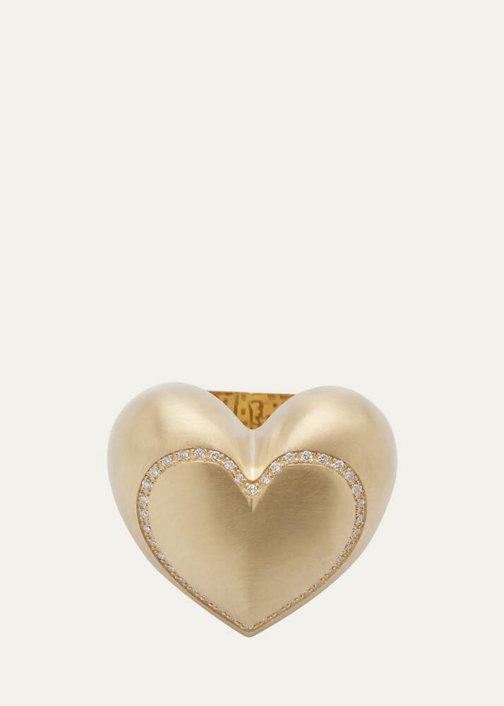 Lauren Rubinski 14K Gold and Diamond Heart Ring Cover