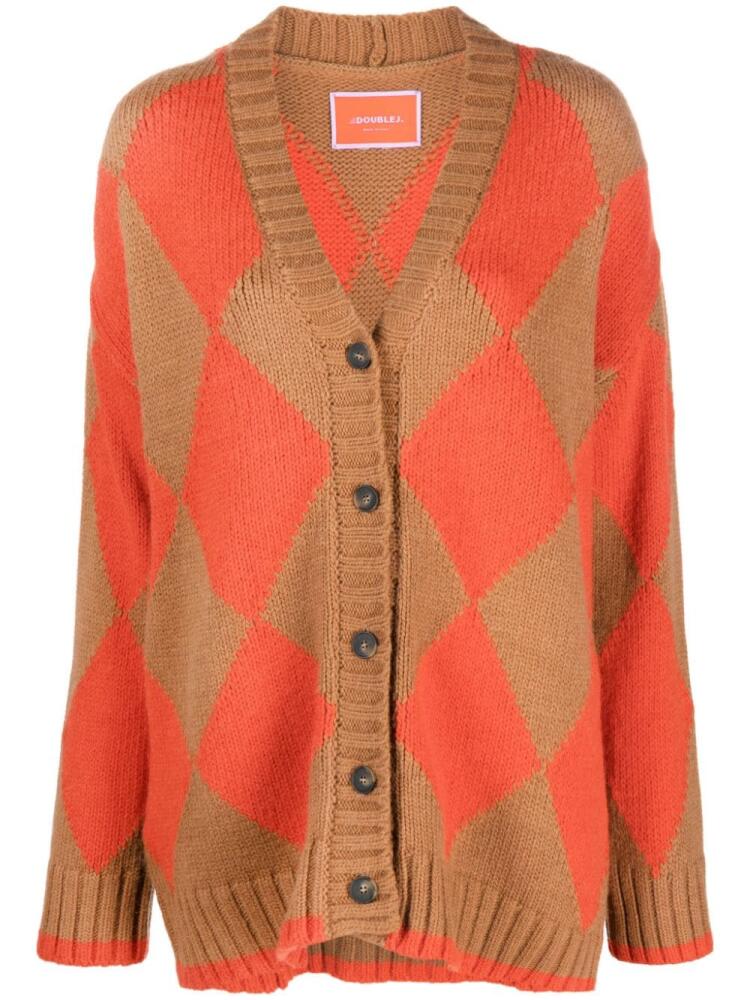 La DoubleJ argyle-intarsia alpaca-blend cardigan - Brown Cover