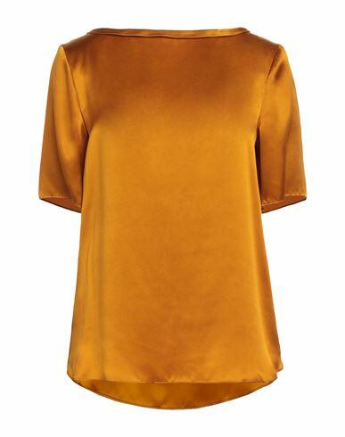 Diana Gallesi Woman Top Ocher Silk Cover