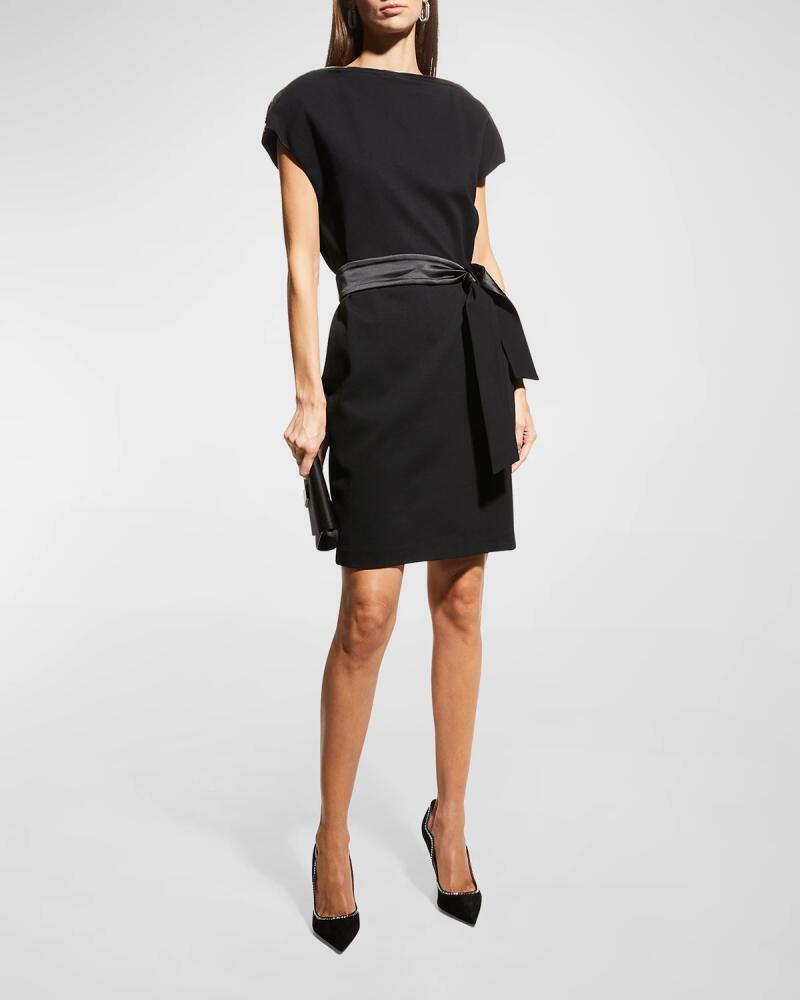 Emporio Armani Zip-Neck Milano Jersey Midi Dress Cover