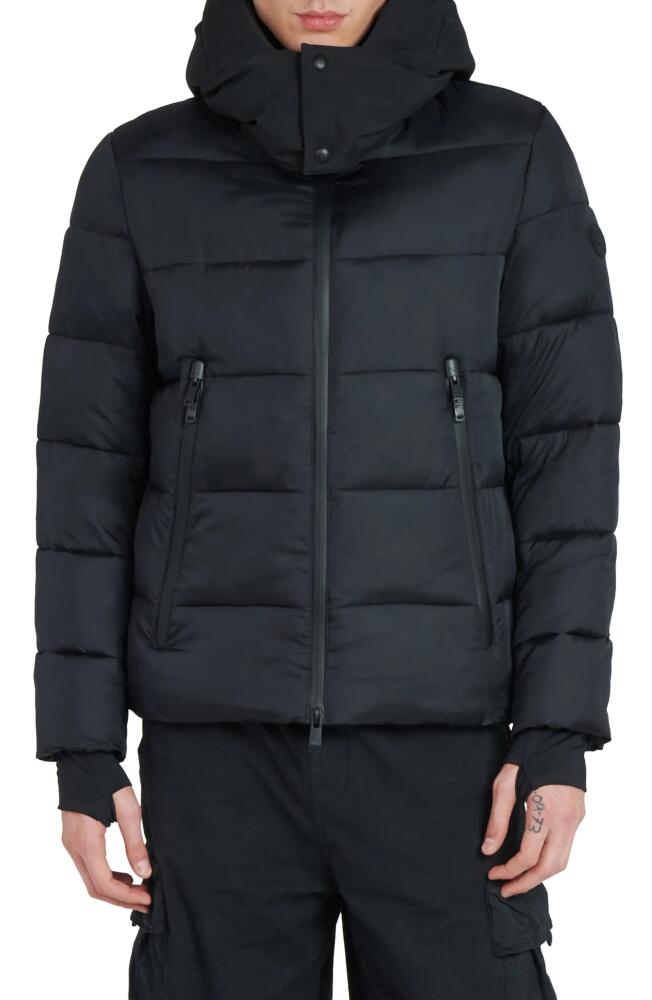 The Recycled Planet Company Tag Hooded Water Resistant Insulated Puffer Jacket in Black/Black Cover