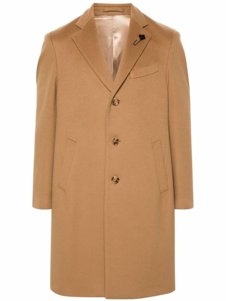 Lardini logo-clip coat - Brown Cover