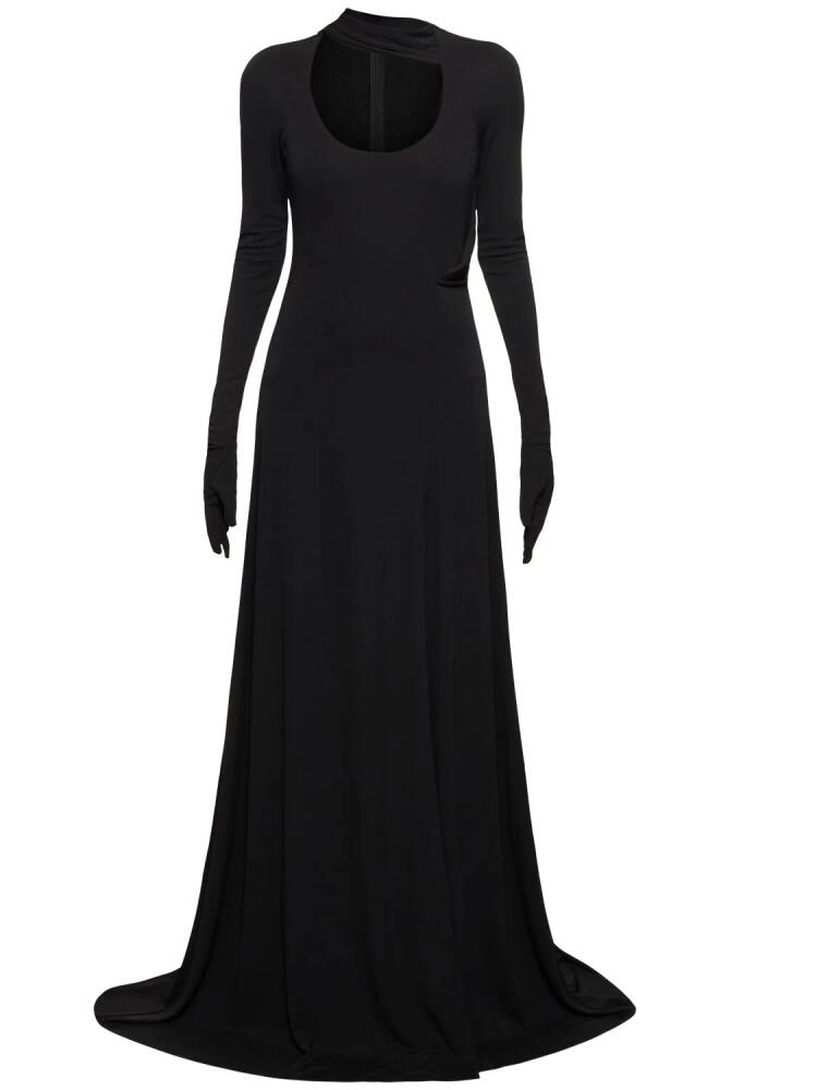 ALESSANDRO VIGILANTE Fluid Jersey Long Sleeve Long Dress Cover