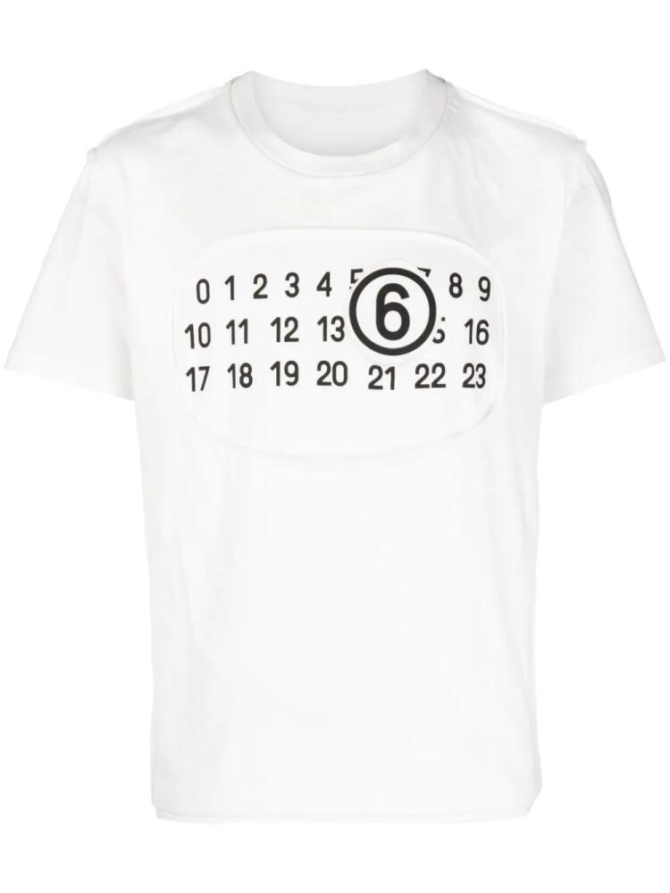 MM6 Maison Margiela numbers-print cotton T-shirt - White Cover