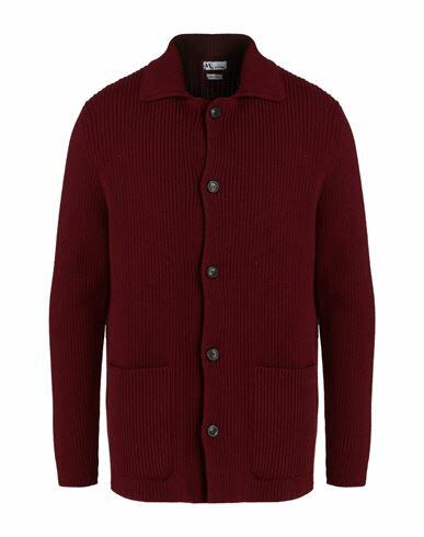 Doppiaa Man Cardigan Burgundy Wool, Polyamide Cover