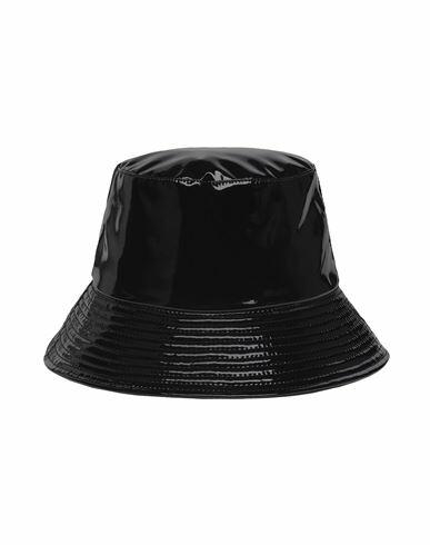 8 By Yoox Patent Bucket Hat Hat Black Polyester, Elastane Cover