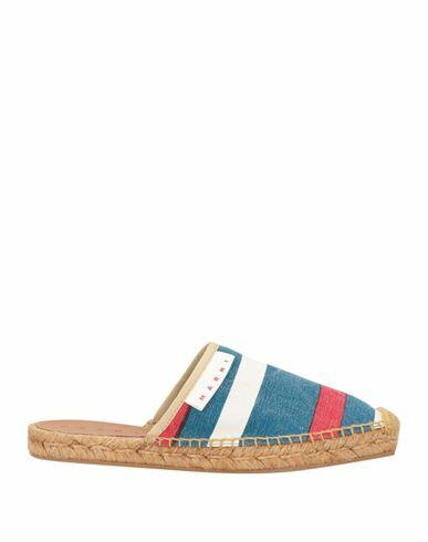 Marni Woman Espadrilles Blue Textile fibers, Leather Cover