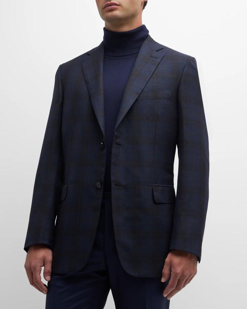 Brioni Men's Plaid Wool Sport Coat Cover