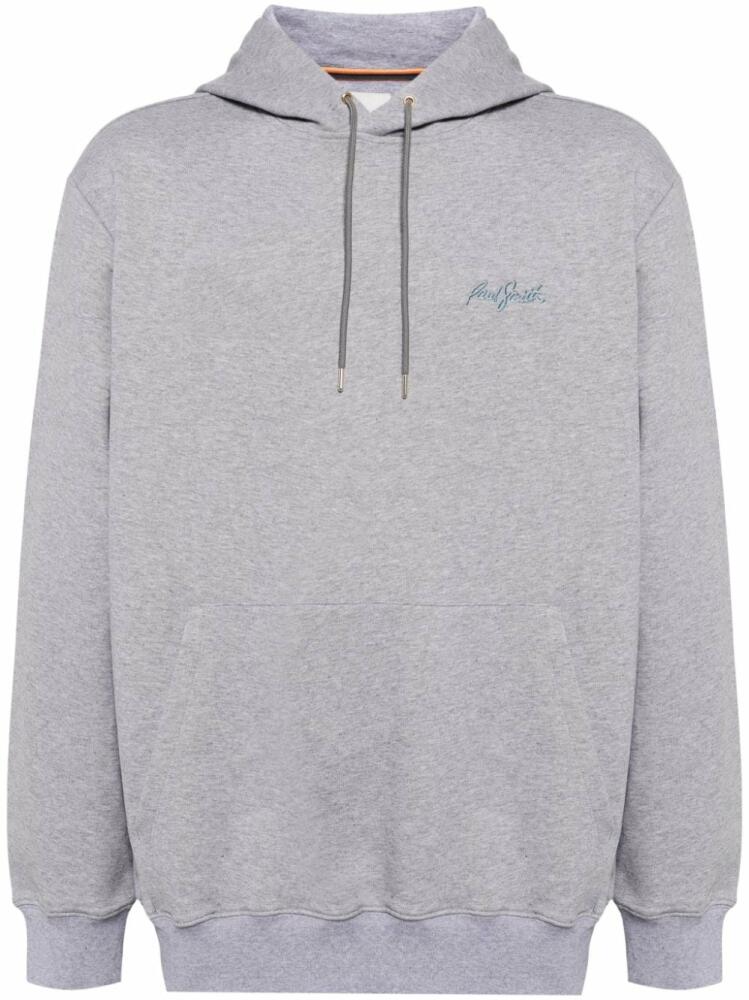 Paul Smith logo-embroidered organic cotton hoodie - Grey Cover