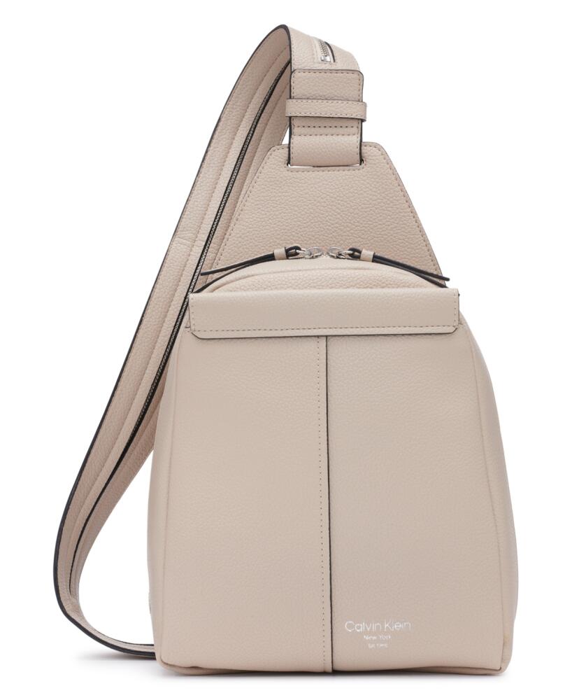 Calvin Klein Millie Convertible Leather Sling Bag, Backpack - Mushroom Cover