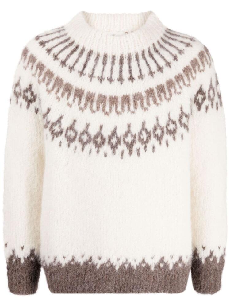 BODE patterned intarsia-knit jumper - White Cover