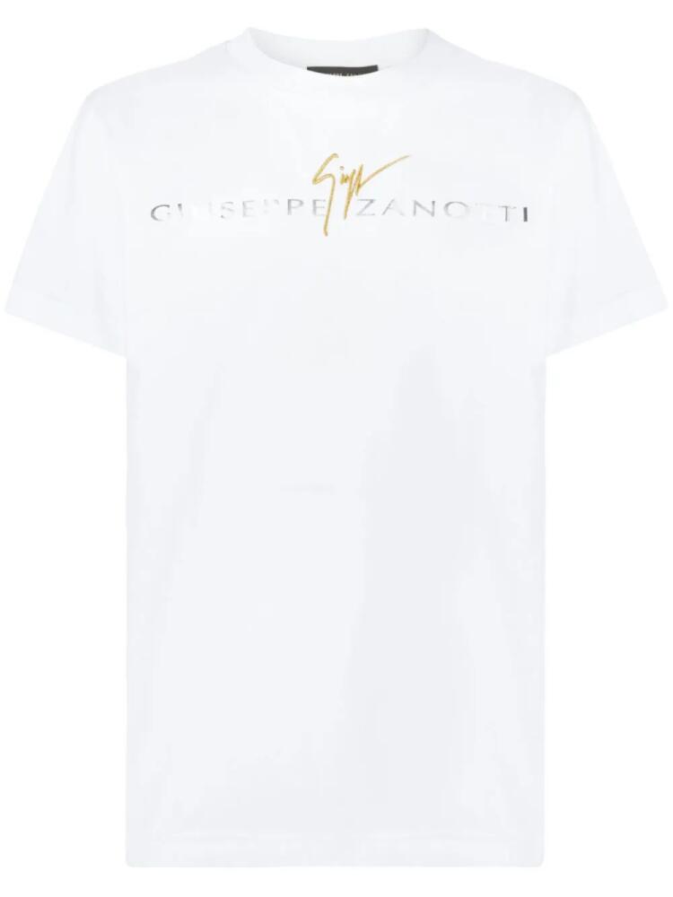 Giuseppe Zanotti logo-print cotton T-shirt - White Cover