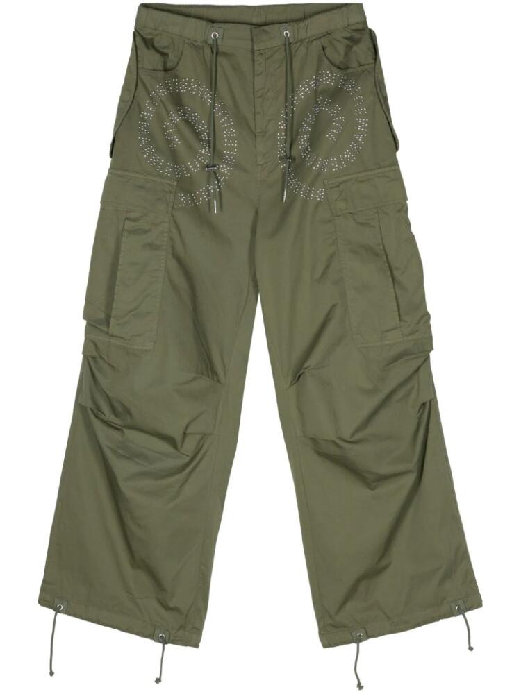 BLUEMARBLE stud-detail cargo pants - Green Cover