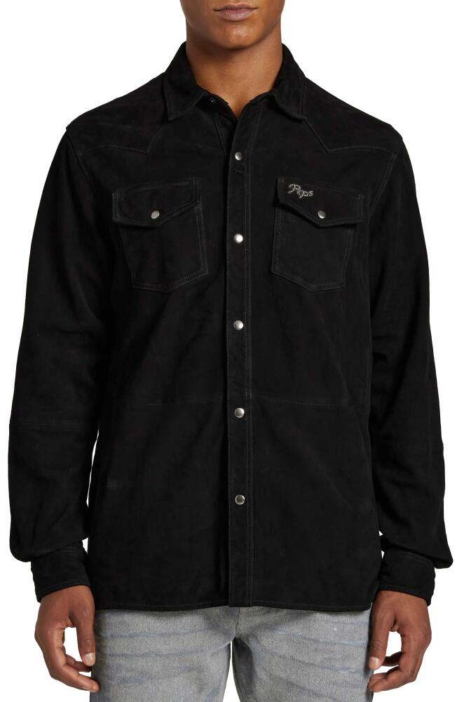 PRPS Rehab Suede Snap Front Shirt in Black Cover