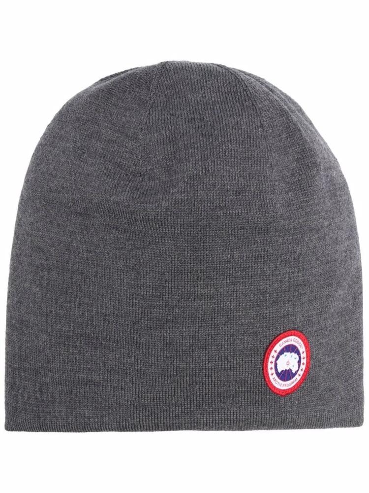 Canada Goose logo-patch detail beanie - Grey Cover