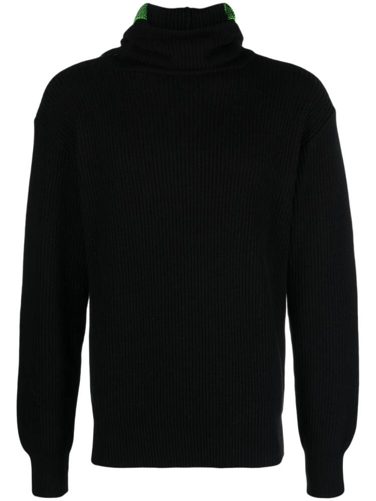 Aries intarsia-knit hooded jumper - Black Cover