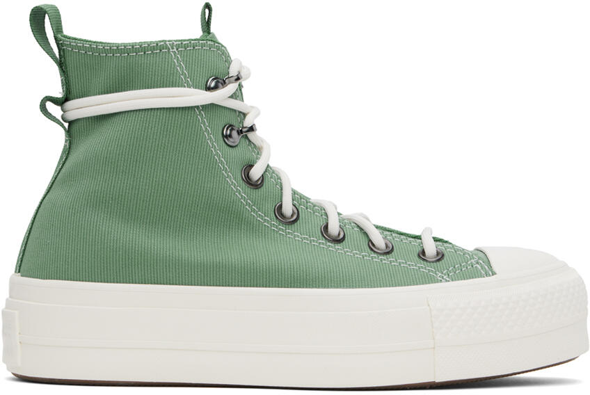 Converse Green Chuck Taylor All Star Lift Platform Utility Sneakers Cover