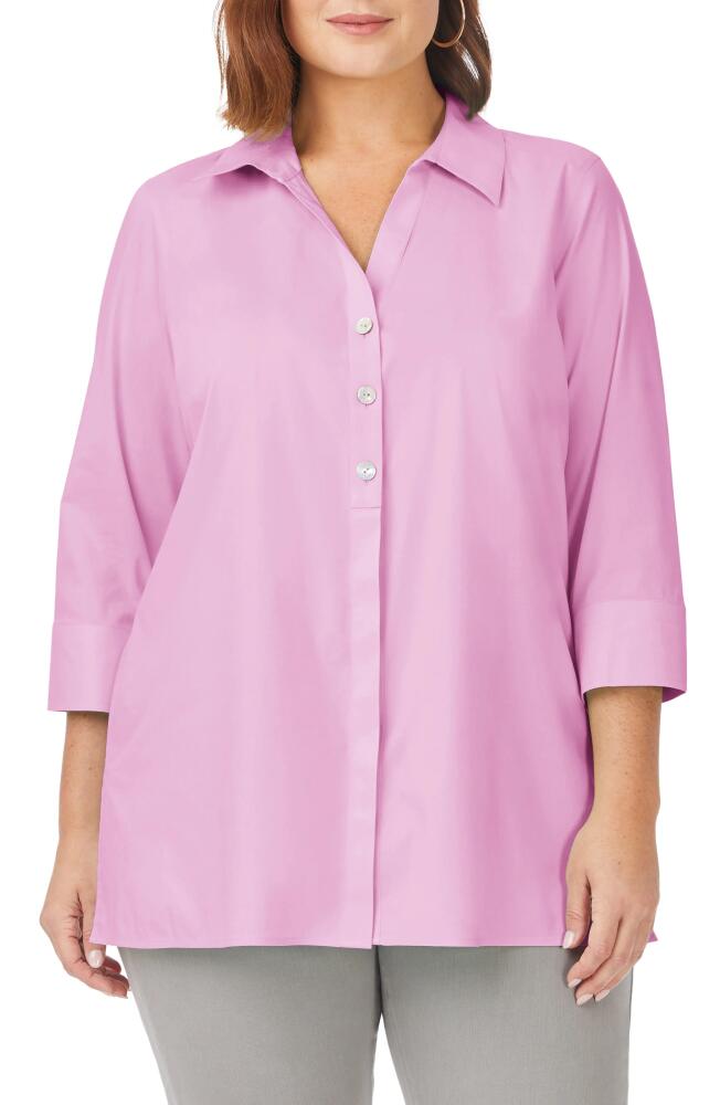 Foxcroft Pamela Non-Iron Stretch Tunic Blouse in Orchid Bouquet Cover