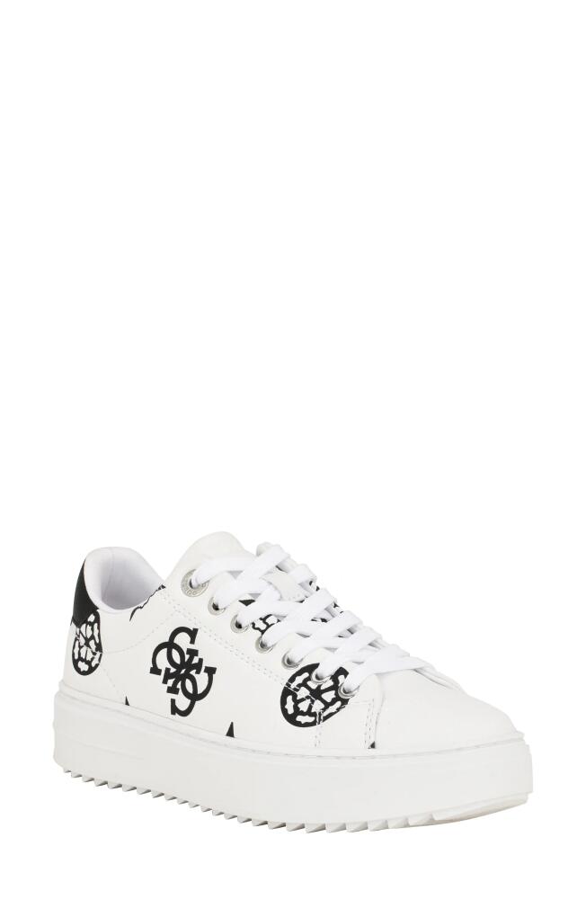 GUESS Denesa Platform Sneaker in White/Black Cover