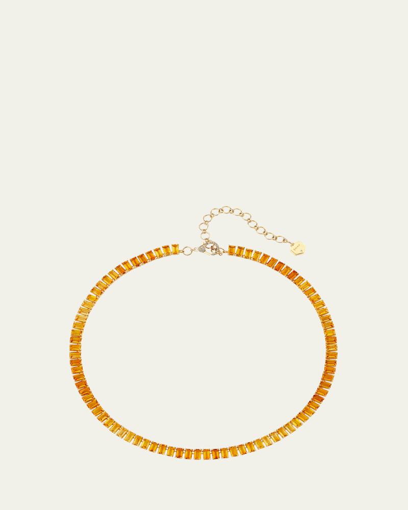 SHAY 18K Yellow Gold Citrine and Yellow Sapphire Ombre Eternity Necklace Cover